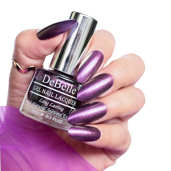 DeBelle Mermaid Collection (Chrome Iridescent Nail Polish Shades) (Magical Marina, 8ml (Pack of 1)) Purple Glitter Finish Shade