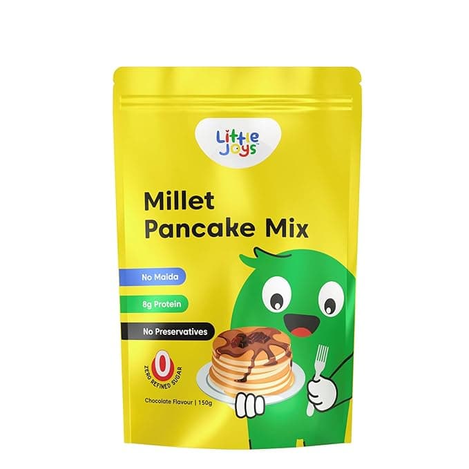 Little Joys Millet Pancake Mix | 8g Protein | Zero Refined Sugar | Chocolate Flavour | With Oats, Ragi, Jowar & Millets | No Maida, No Preservatives 150g