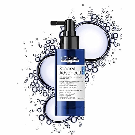 L’Oréal Professionnel Serioxyl Advanced Hair Growth Serum for scalp | Powered by Stemoxydine 5% + Resveratrol | Stimulates dormant hair roots and thickens hair fibre | Hairgrowth serum for men and women