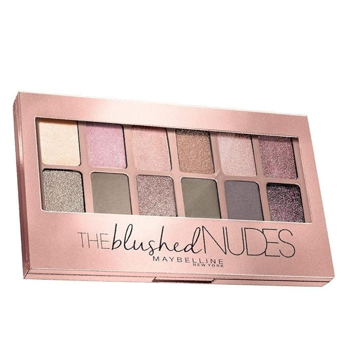Maybelline New York The Blushed Nudes Eyeshadow Palette - Blush, 12 Highly Blendable Shades, Matte and Sheen Colours. The Blushed Nudes Eyeshadow Palette comes with Highly Pigmented Formula | 9g