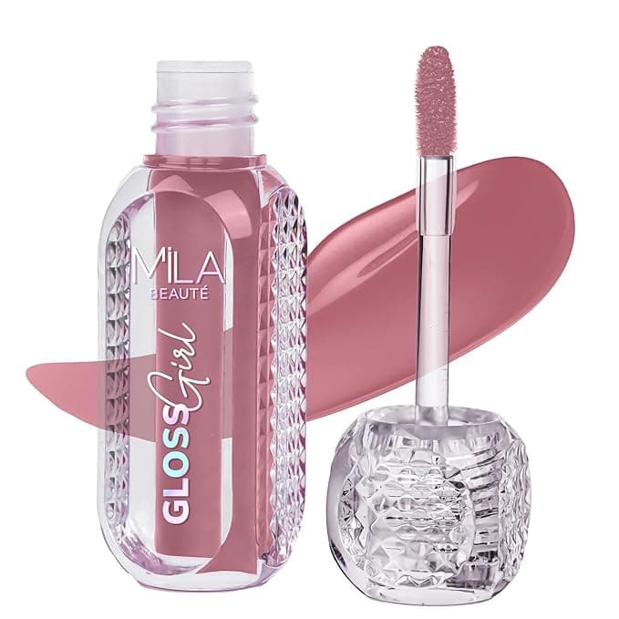 MILA BEAUTÉ Gloss Girl Lip Gloss|Enriched With Mango Seed Butter & Hyaluronic Acid|Light Weight & Non-Sticky Formula|Gives Fuller-Lip Effect & Extra Hydration|High Shine Finish-That's Me, 2.8 Ml