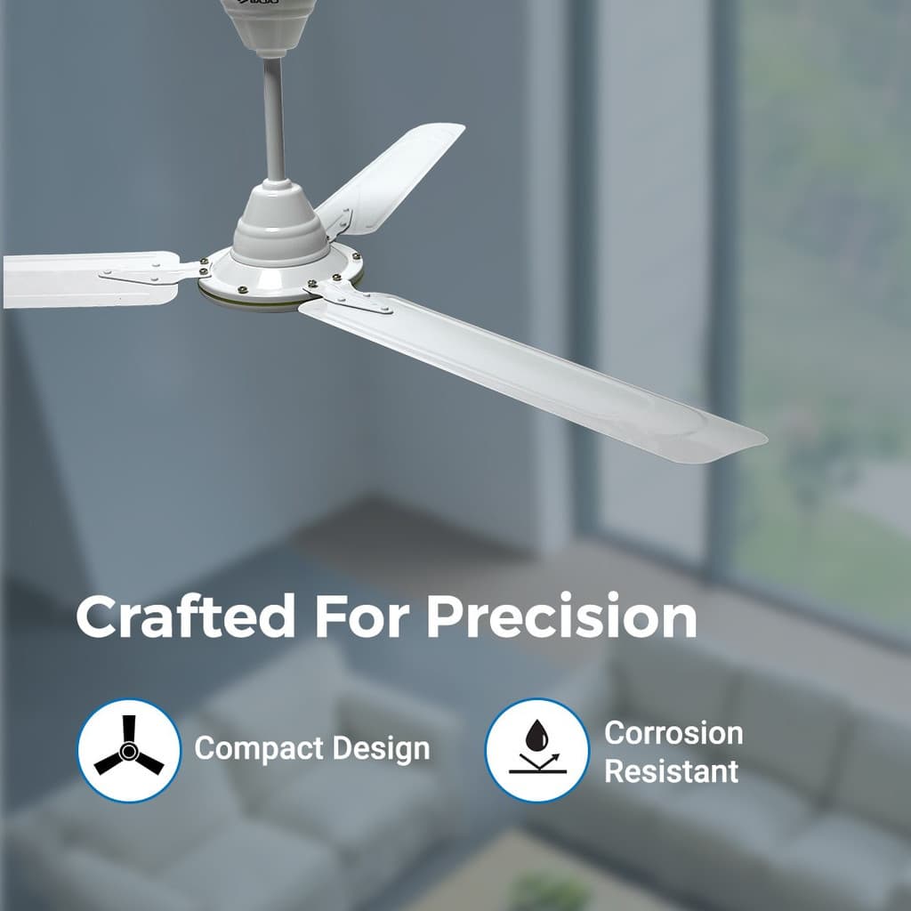 BAJAJ Crest Turbo 1200 mm WHITE CF with 1 Year Warranty Ultra High Speed 1200 mm Ceiling Fan
