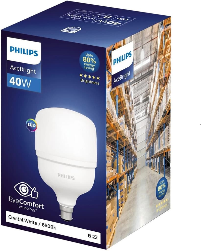 PHILIPS 40 W Basic Round B22 LED Bulb