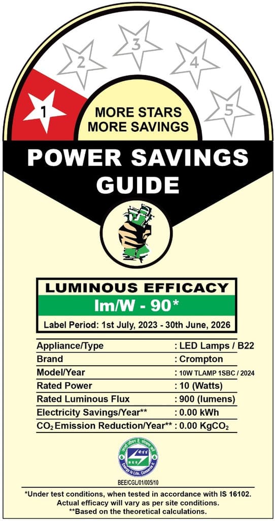 Crompton 10 W Basic T-Bulb B22 LED Bulb