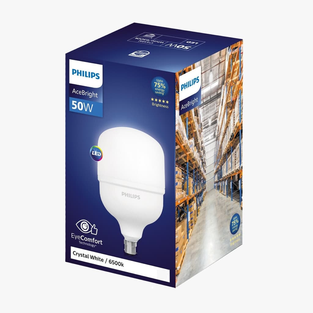 PHILIPS 50 W Basic Round B22 LED Bulb