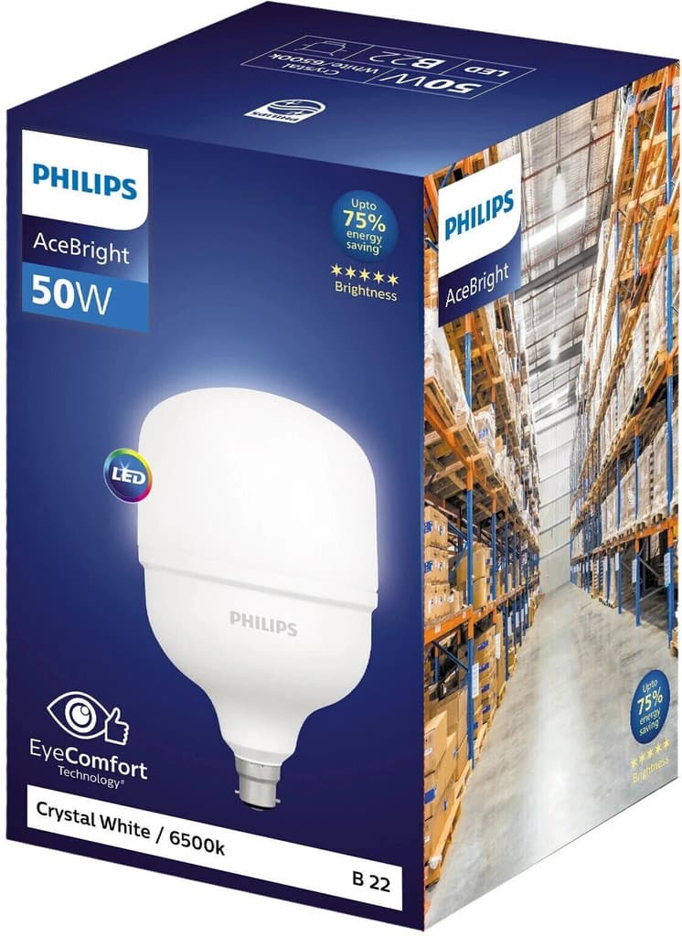 PHILIPS 50 W Basic Round B22 LED Bulb