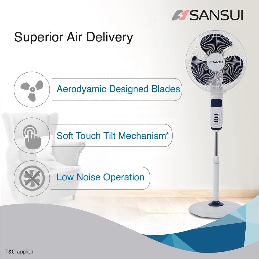 Sansui Chetak High Speed with 1 Year Warranty 400 mm Pedestal Fan