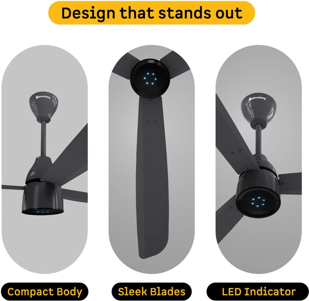 Atomberg Renesa Prime Remote|High Air Delivery|LED Speed Indicator|Low Noise|Sleek Design Free Installation with 3 Year Warranty BLDC Motor with Remote 1200 mm Ceiling Fan
