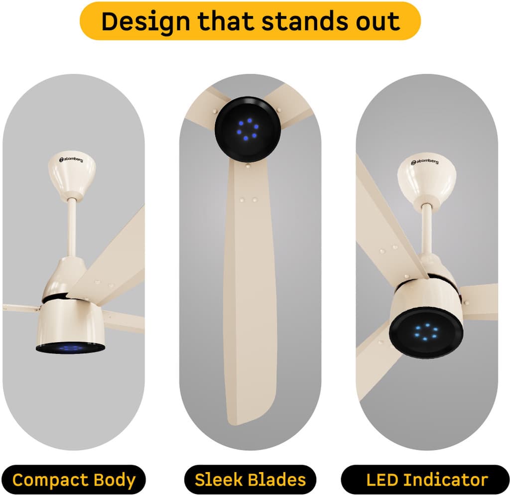 Atomberg Renesa Prime Remote|High Air Delivery|LED Speed Indicator|Low Noise|Sleek Design Free Installation with 3 Year Warranty BLDC Motor with Remote 1200 mm Ceiling Fan