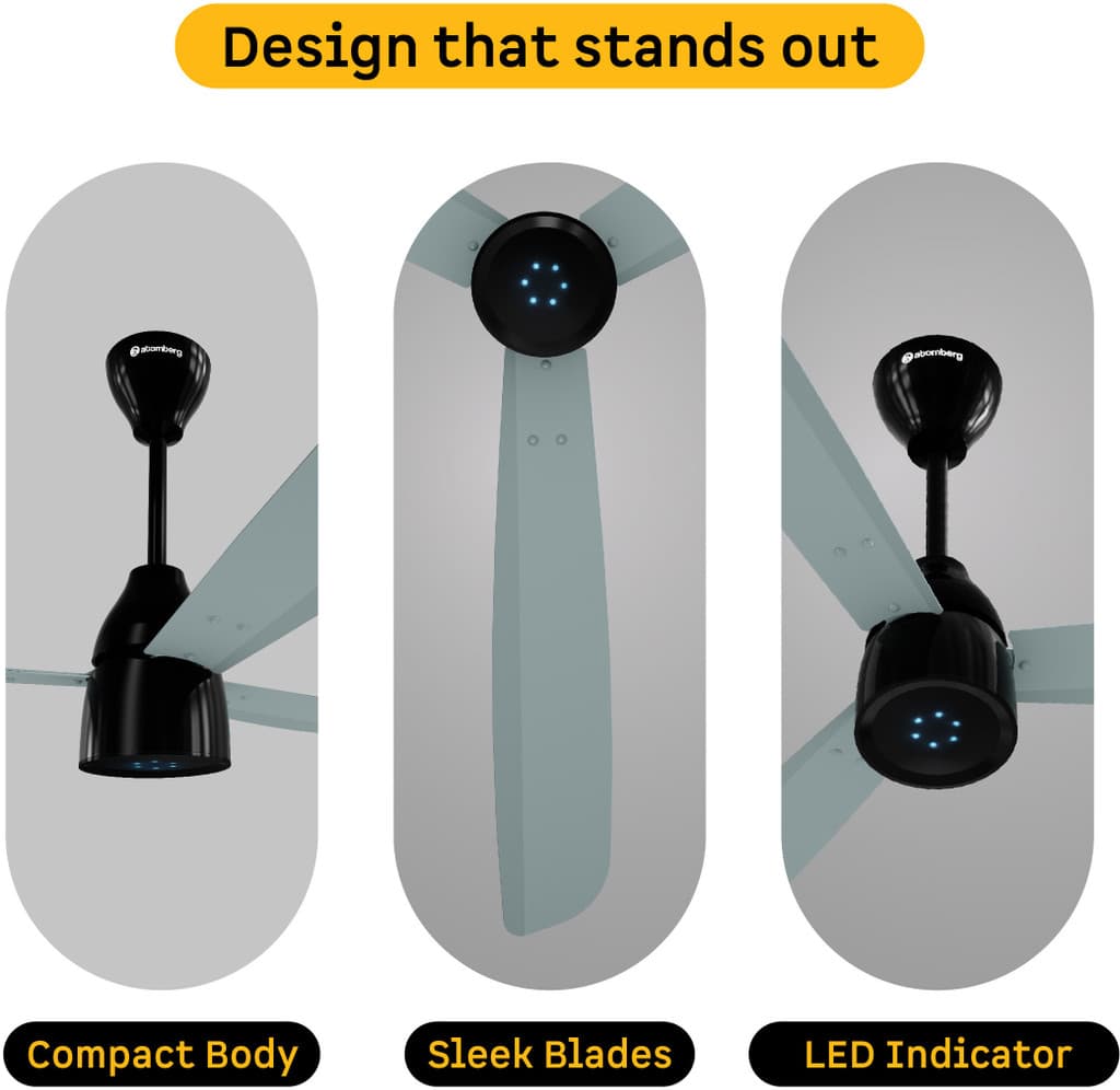 Atomberg Renesa Prime Remote|High Air Delivery|LED Speed Indicator|Low Noise|Sleek Design Free Installation with 3 Year Warranty BLDC Motor with Remote 1200 mm Ceiling Fan