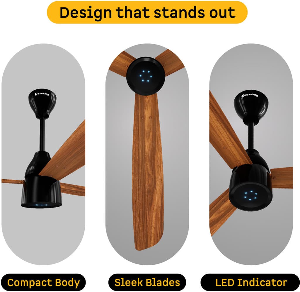 Atomberg Renesa Prime Remote|High Air Delivery|LED Speed Indicator|Low Noise|Sleek Design Free Installation with 3 Year Warranty BLDC Motor with Remote 1200 mm Ceiling Fan