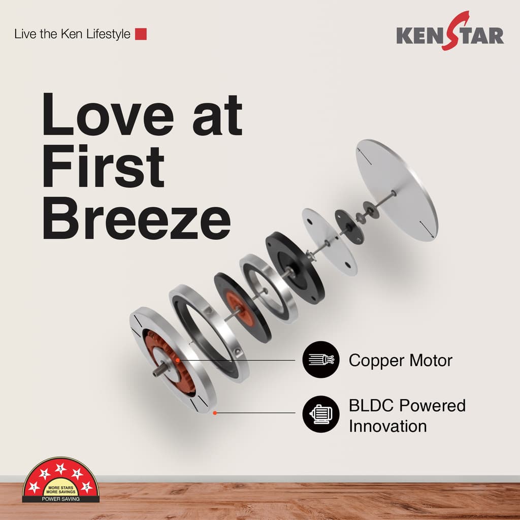 Kenstar Snow breeze with 2 Year Warranty BLDC Motor with Remote 1200 mm Ceiling Fan
