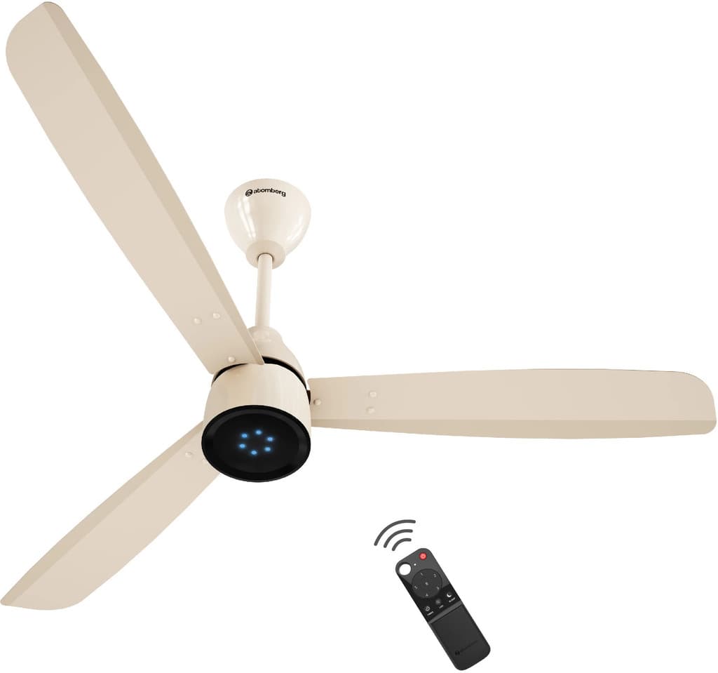 Atomberg Renesa Prime Remote|High Air Delivery|LED Speed Indicator|Low Noise|Sleek Design Free Installation with 3 Year Warranty BLDC Motor with Remote 1200 mm Ceiling Fan