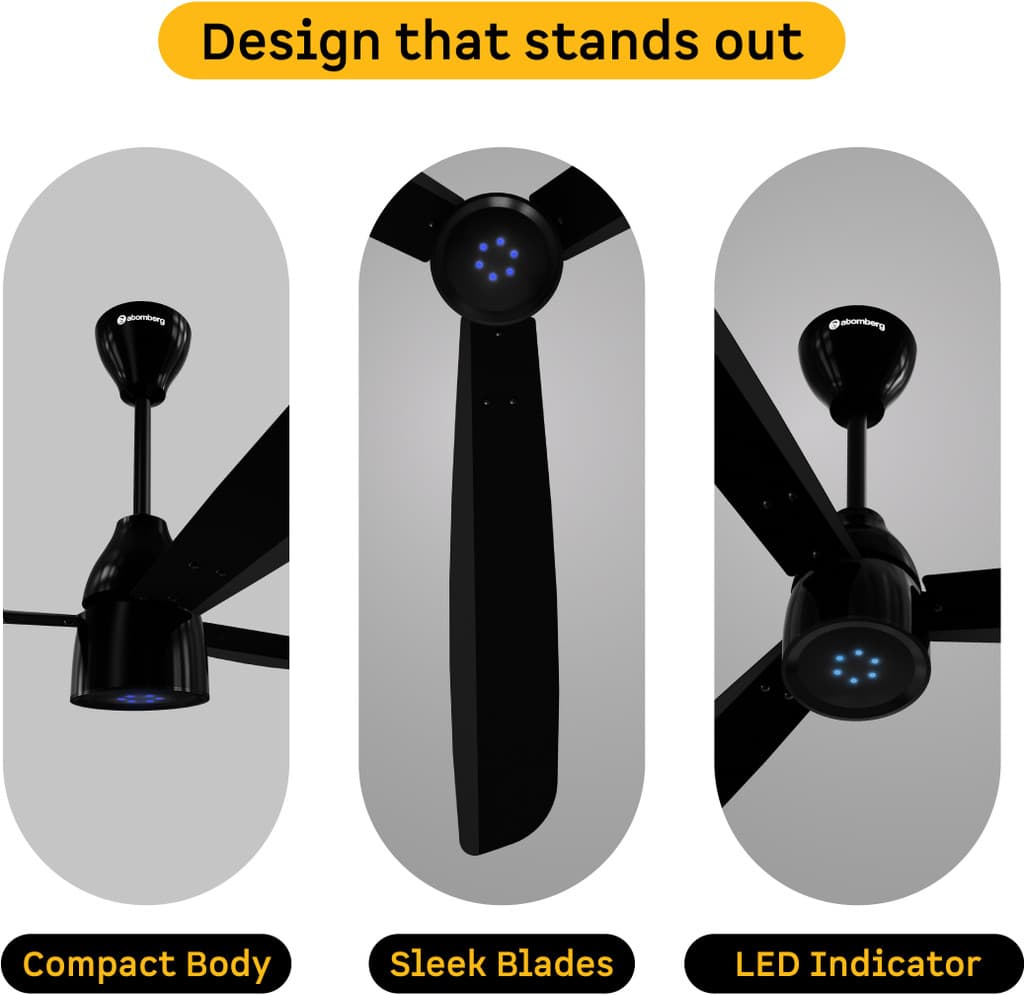 Atomberg Renesa Prime Remote|High Air Delivery|LED Speed Indicator|Low Noise|Sleek Design Free Installation with 3 Year Warranty BLDC Motor with Remote 1200 mm Ceiling Fan