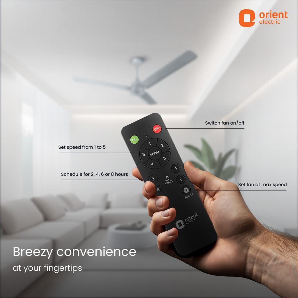 Orient Electric Kratos Neu Free Installation with 3 Year Warranty BLDC Motor with Remote 1200 mm Ceiling Fan