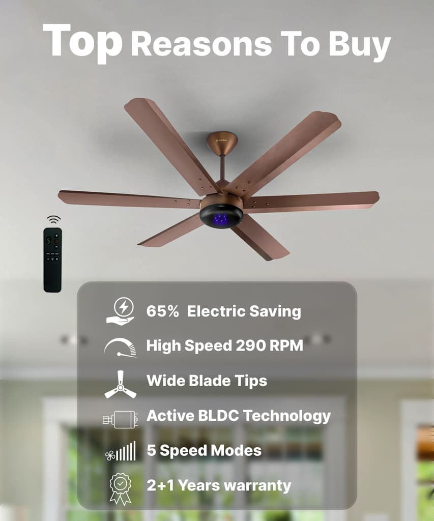 Atomberg Renesa Free Installation with 3 Year Warranty BLDC Motor with Remote 1200 mm Ceiling Fan