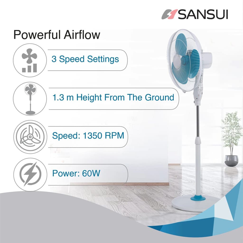 Sansui Chetak Speed with 1 Year Warranty 400 mm Pedestal Fan