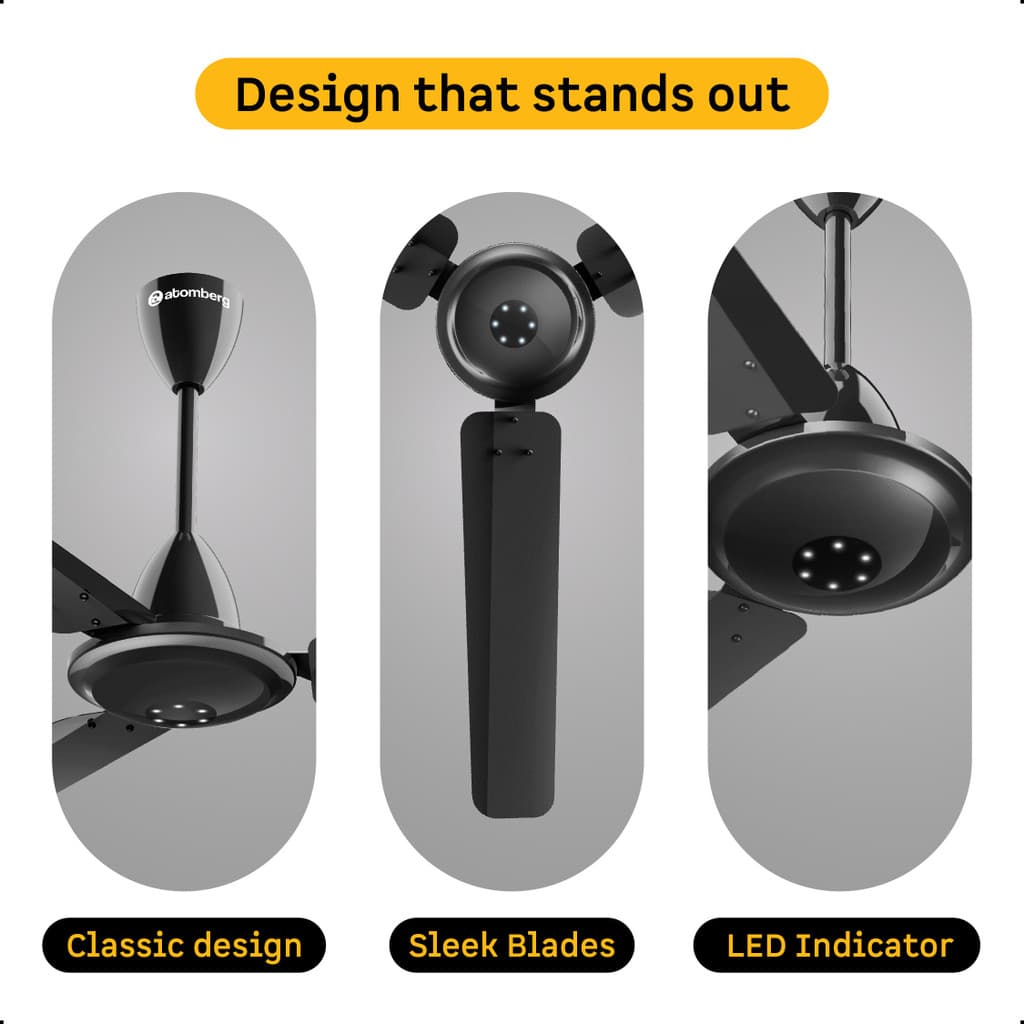 Atomberg Efficio Alpha|India's No.1 BLDC Fan| High Air Flow|LED Speed Indicator| Free Installation with 2 Year Warranty BLDC Motor with Remote 1200 mm Ceiling Fan