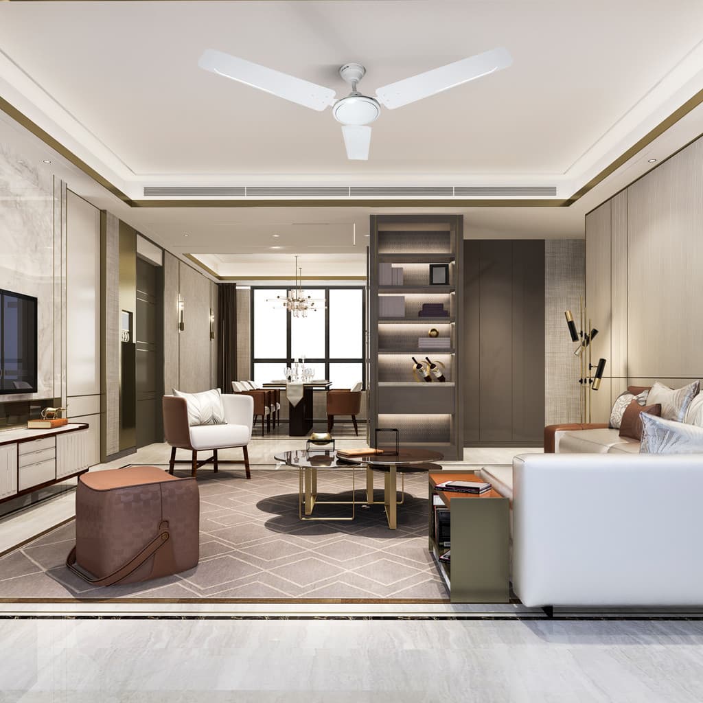 BAJAJ Crest Turbo 1200 mm WHITE CF with 1 Year Warranty Ultra High Speed 1200 mm Ceiling Fan