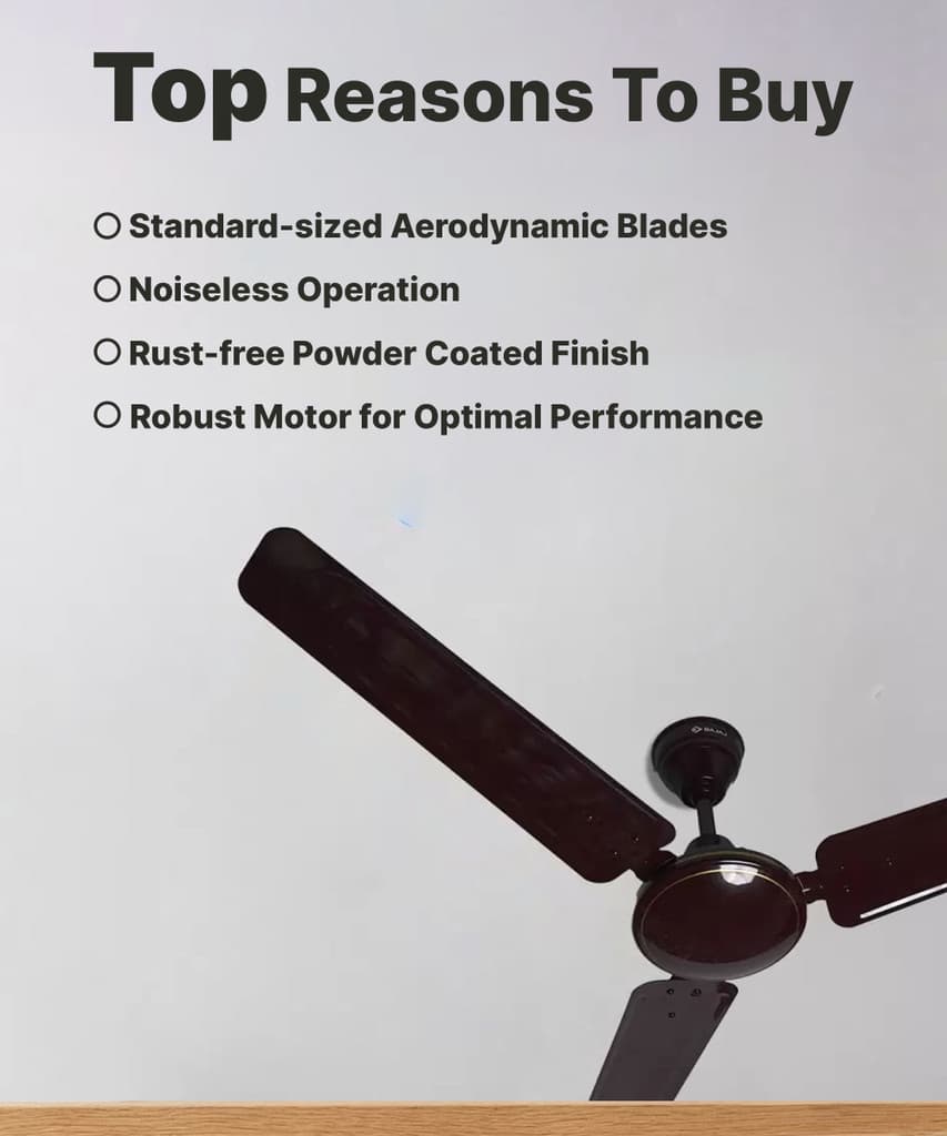 BAJAJ Crest Turbo 1200mm Brown CF with 1 Year Warranty Ultra High Speed 1200 mm Ceiling Fan