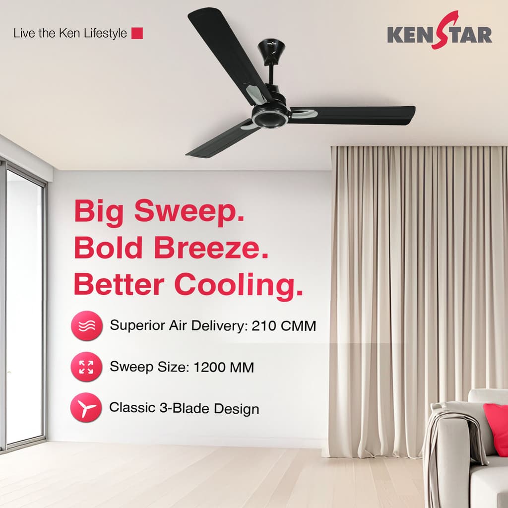 Kenstar Snow breeze with 2 Year Warranty BLDC Motor with Remote 1200 mm Ceiling Fan