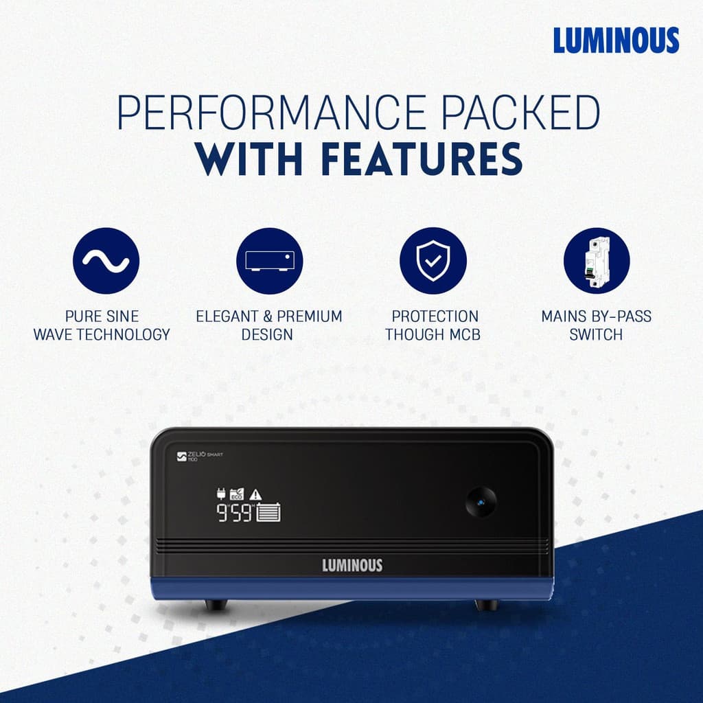 LUMINOUS 900 VA SINE WAVE UPS(E-COMM) with 24 Months Warranty Pure Sine Wave Inverter