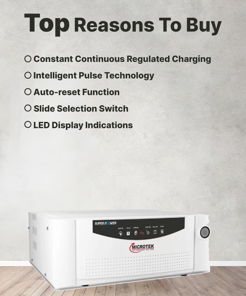 Microtek 600 VA SUPER POWER UPS 700 12V DG with 24 Months Warranty Square Wave Inverter