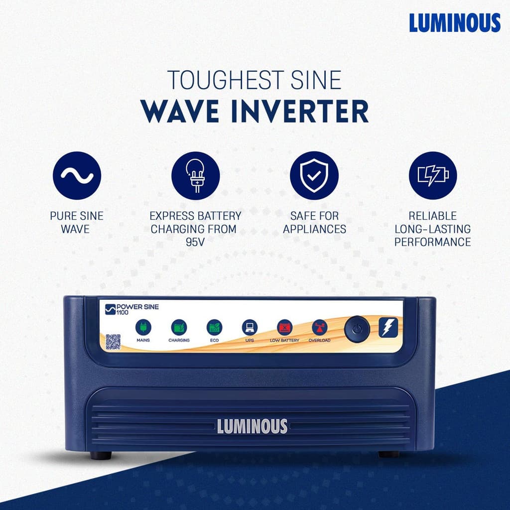 LUMINOUS 900 VA Power Sine with 24 Months Warranty Pure Sine Wave Inverter