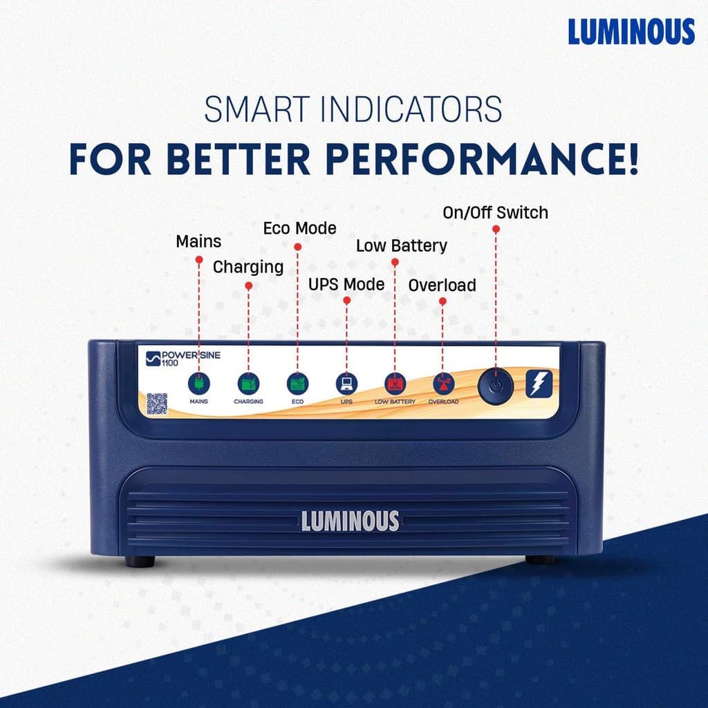 LUMINOUS 900 VA Power Sine with 24 Months Warranty Pure Sine Wave Inverter