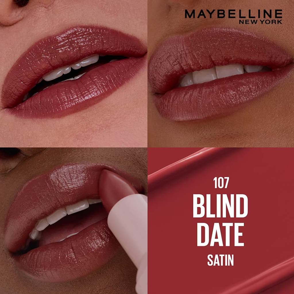 MAYBELLINE NEW YORK Serum Lipstick (Satin) 8Hr Hydrated color - 107 Blind Date