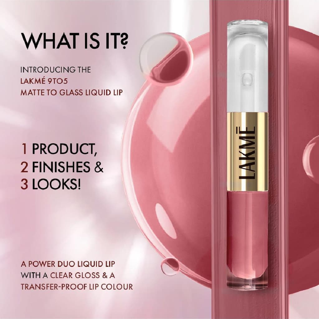 Lakmé 9 to 5 Matte to Glass Liquid Lip