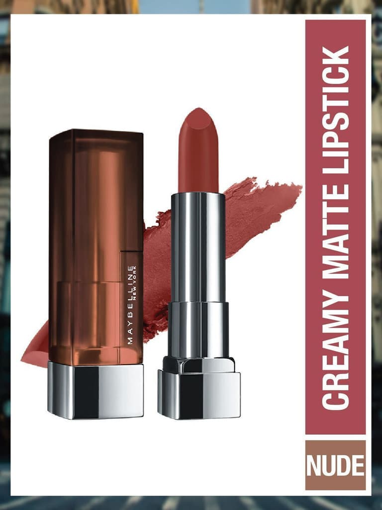 MAYBELLINE NEW YORK Color Sensational Creamy Matte Lipstick, 676 East Village Rose, 3.9g