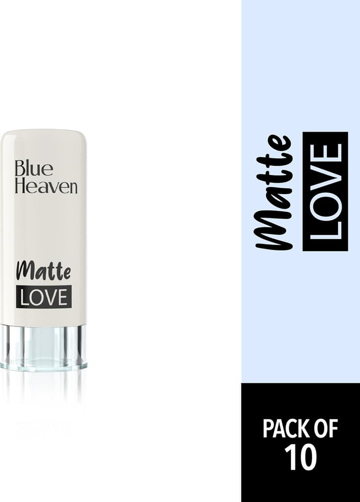 BLUE HEAVEN Matte Love Long Lasting Hydrating Mini Lipsticks for women combo pack of 10