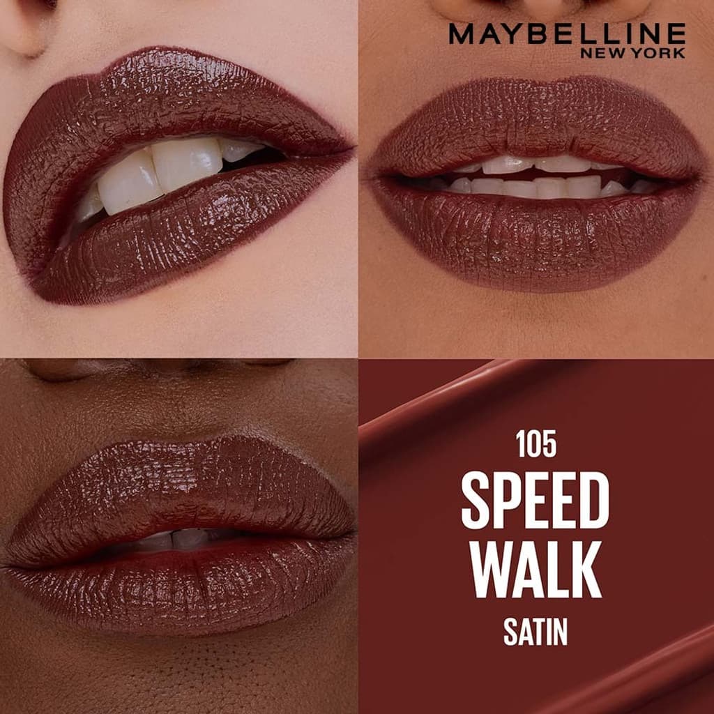 MAYBELLINE NEW YORK Serum Lipstick (Satin) 8Hr Hydrated color - 105 Speed Walk