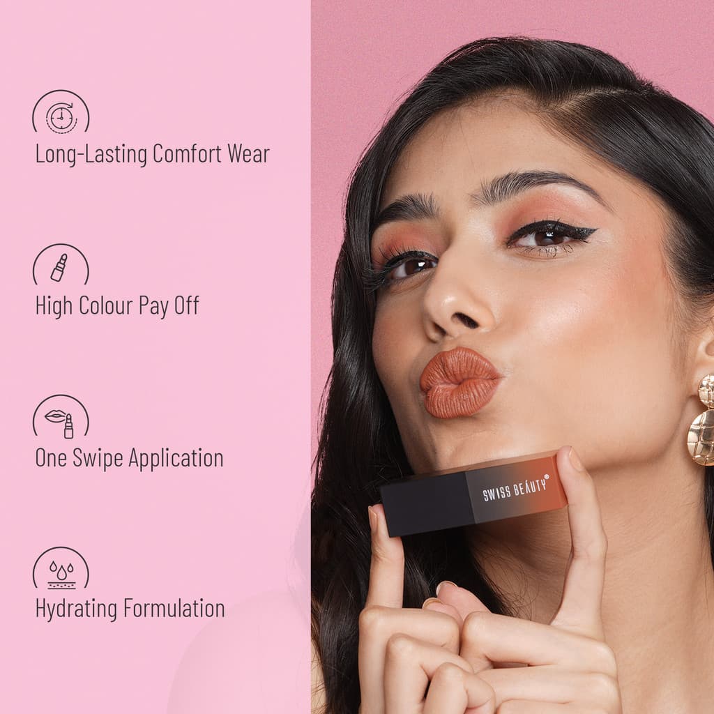 SWISS BEAUTY HD Matte Lipstick (SB-212-12)