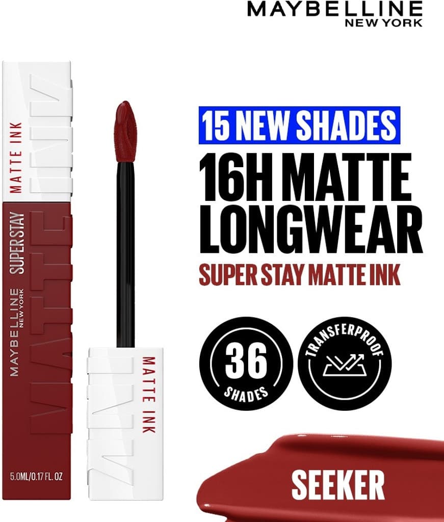 MAYBELLINE NEW YORK Super Stay Matte Ink Liquid Lipstick, Seeker