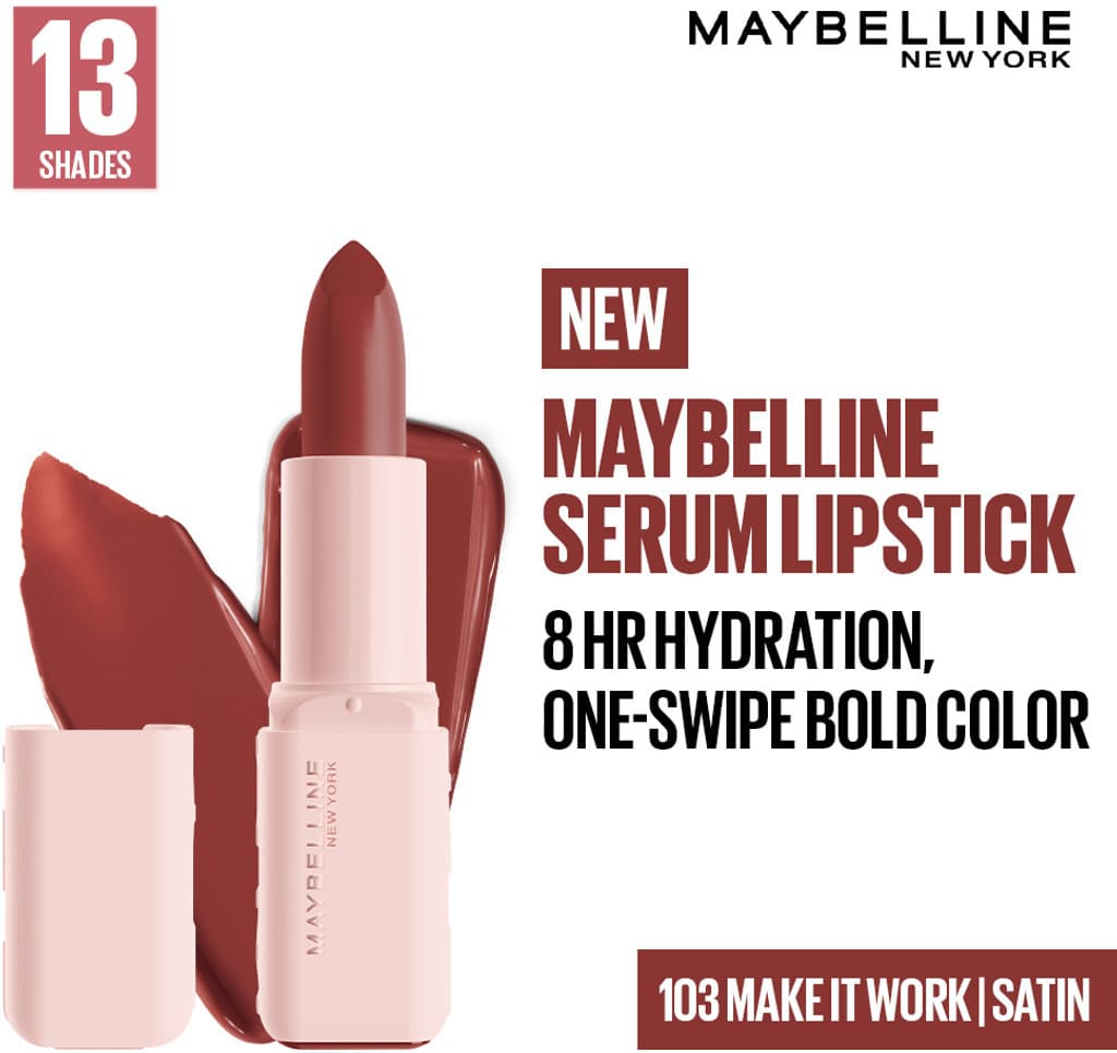 MAYBELLINE NEW YORK Serum Lipstick (Satin) 8Hr Hydrated color - 103 Make it Work