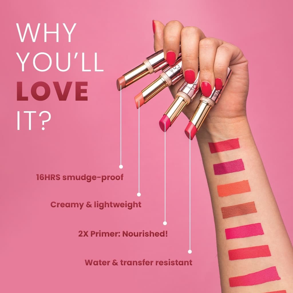 Lakmé Primer + Matte Lipstick Pack of 2