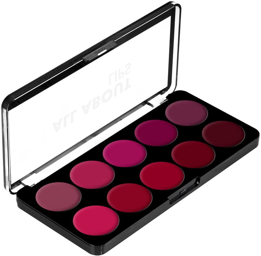 SWISS BEAUTY All About Lip Palette | 10 Pigmented Shades | Creamy Matte | Travel