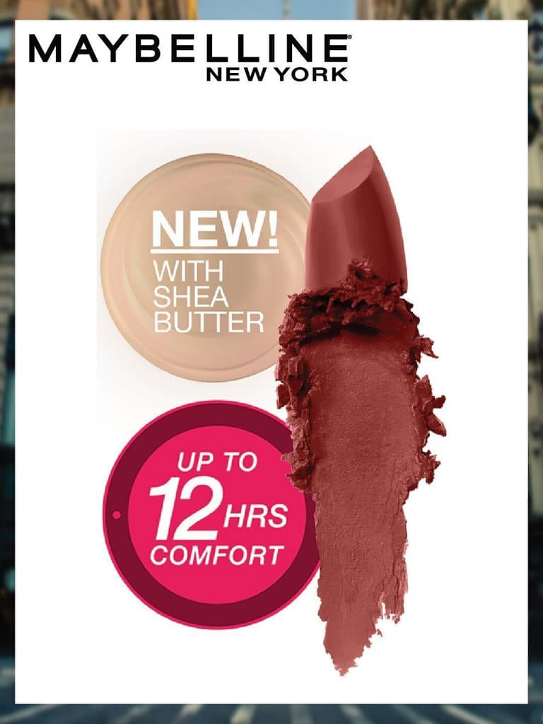 MAYBELLINE NEW YORK Color Sensational Creamy Matte Lipstick, 676 East Village Rose, 3.9g