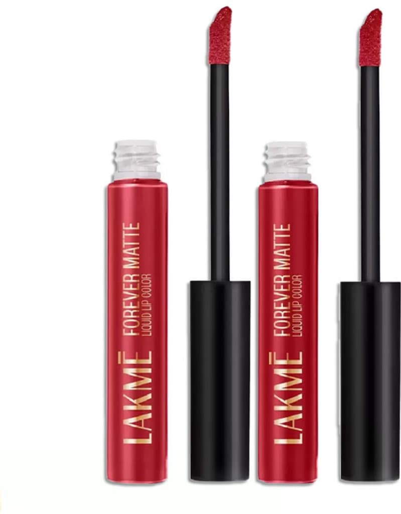 Lakmé Forever Matte Liquid Lip Colour | Red Velvet + Red Revival