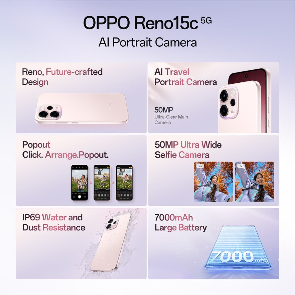 OPPO Reno15c 5G (Twilight Blue, 256 GB)