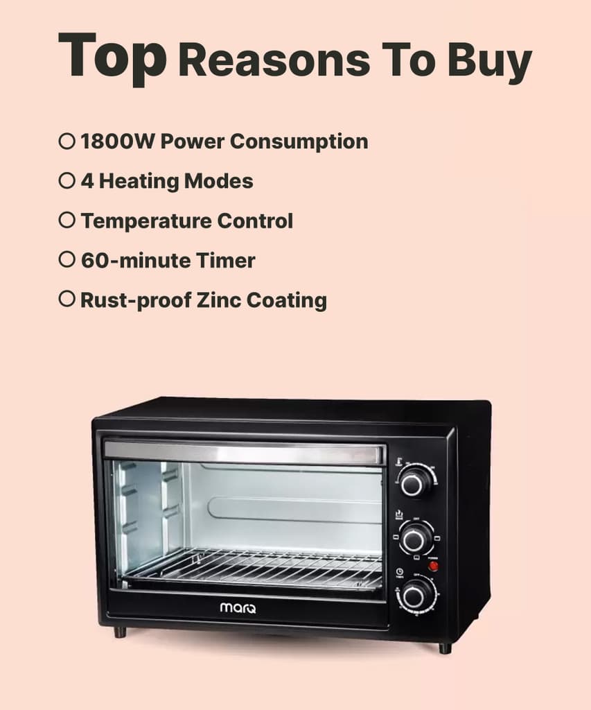 MarQ by Flipkart 33-Litre with 4 Skewers and Inbuilt light Oven Toaster Grill (OTG)