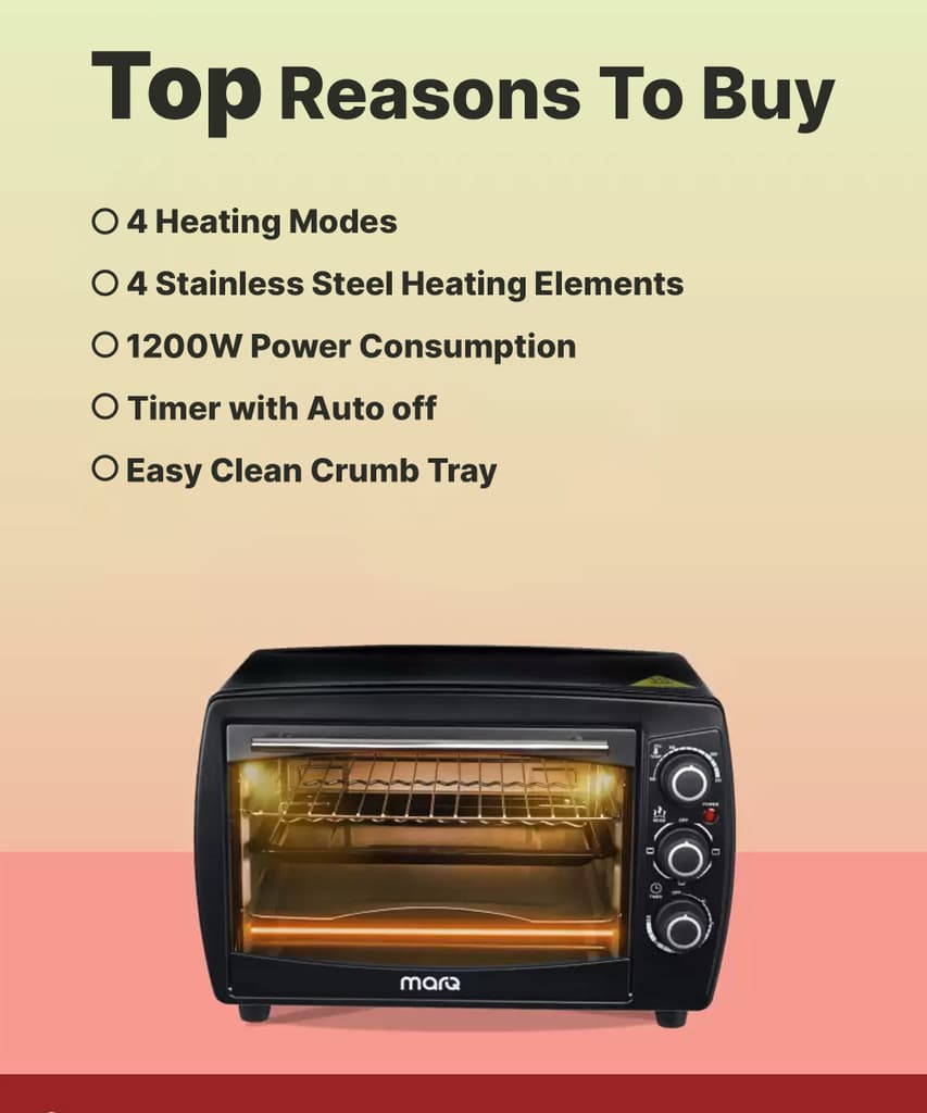MarQ by Flipkart 18-Litre with Crumb Tray Oven Toaster Grill (OTG)