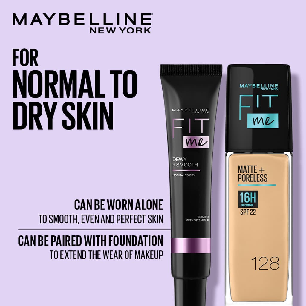 MAYBELLINE NEW YORK Fit Me Face Primer Dewy + Smooth, 30 ml Primer  - 30 ml