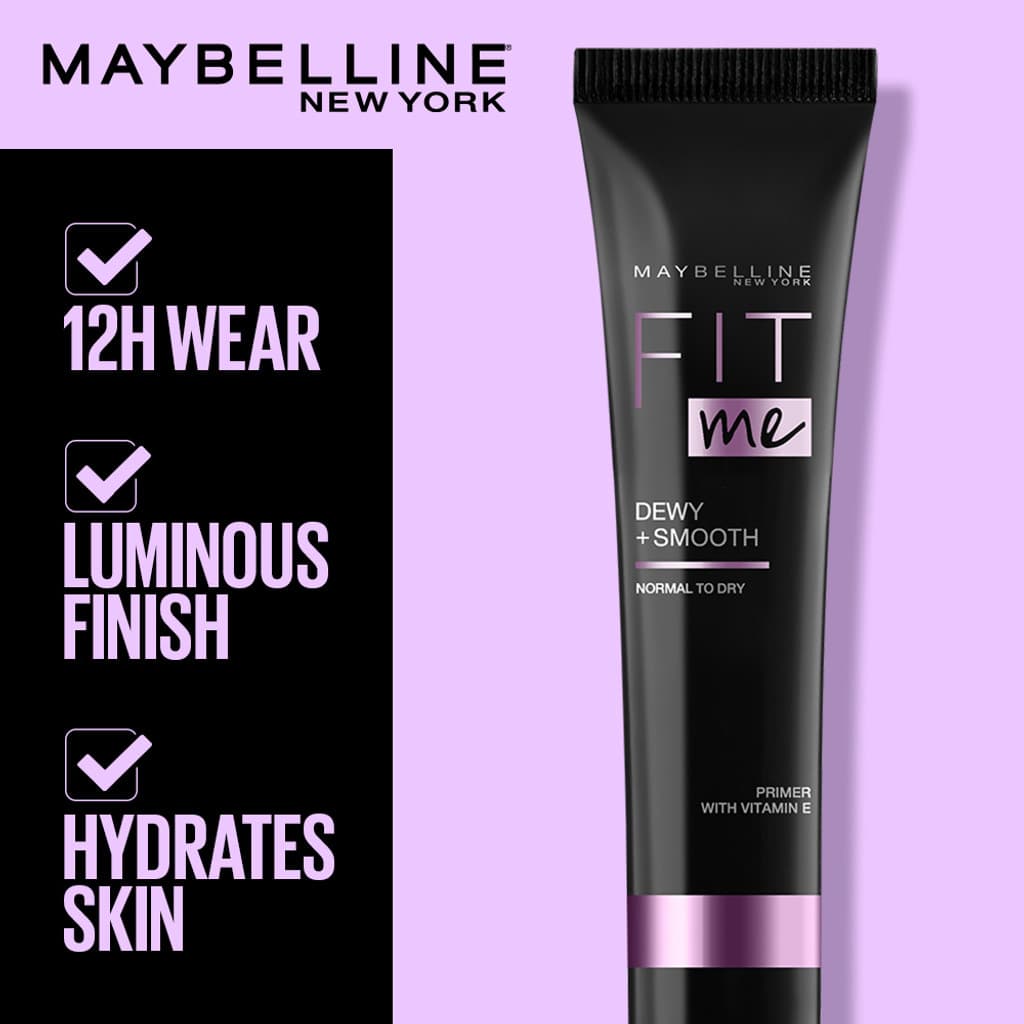 MAYBELLINE NEW YORK Fit Me Face Primer Dewy + Smooth, 30 ml Primer  - 30 ml