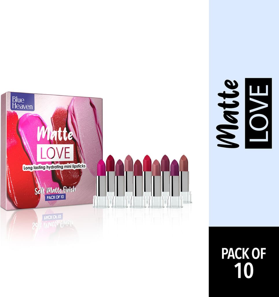 BLUE HEAVEN Matte Love Mini Lipsticks Pack Of 10