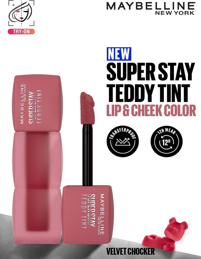 MAYBELLINE NEW YORK Superstay Teddy Tint - Lip and Cheek Color | Velvet Choker