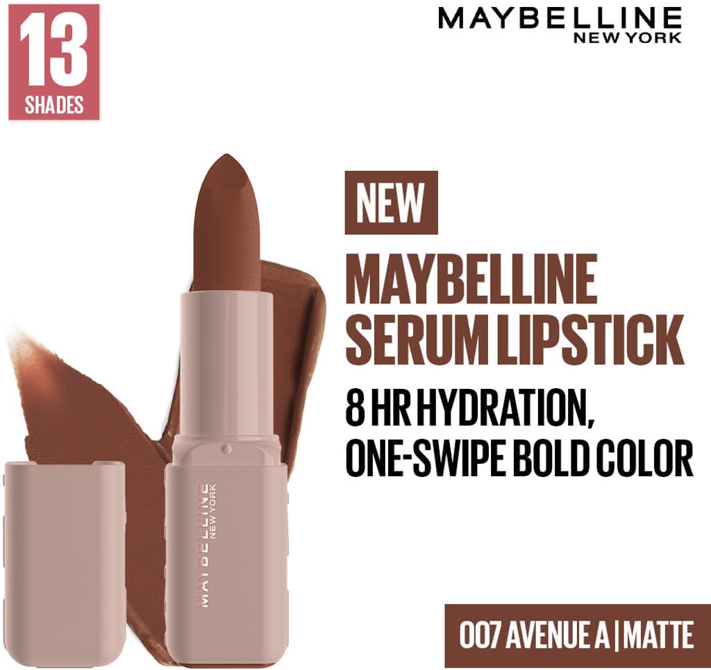 MAYBELLINE NEW YORK Serum Lipstick (Matte) 8Hr Hydrated color - 007 Avenue A