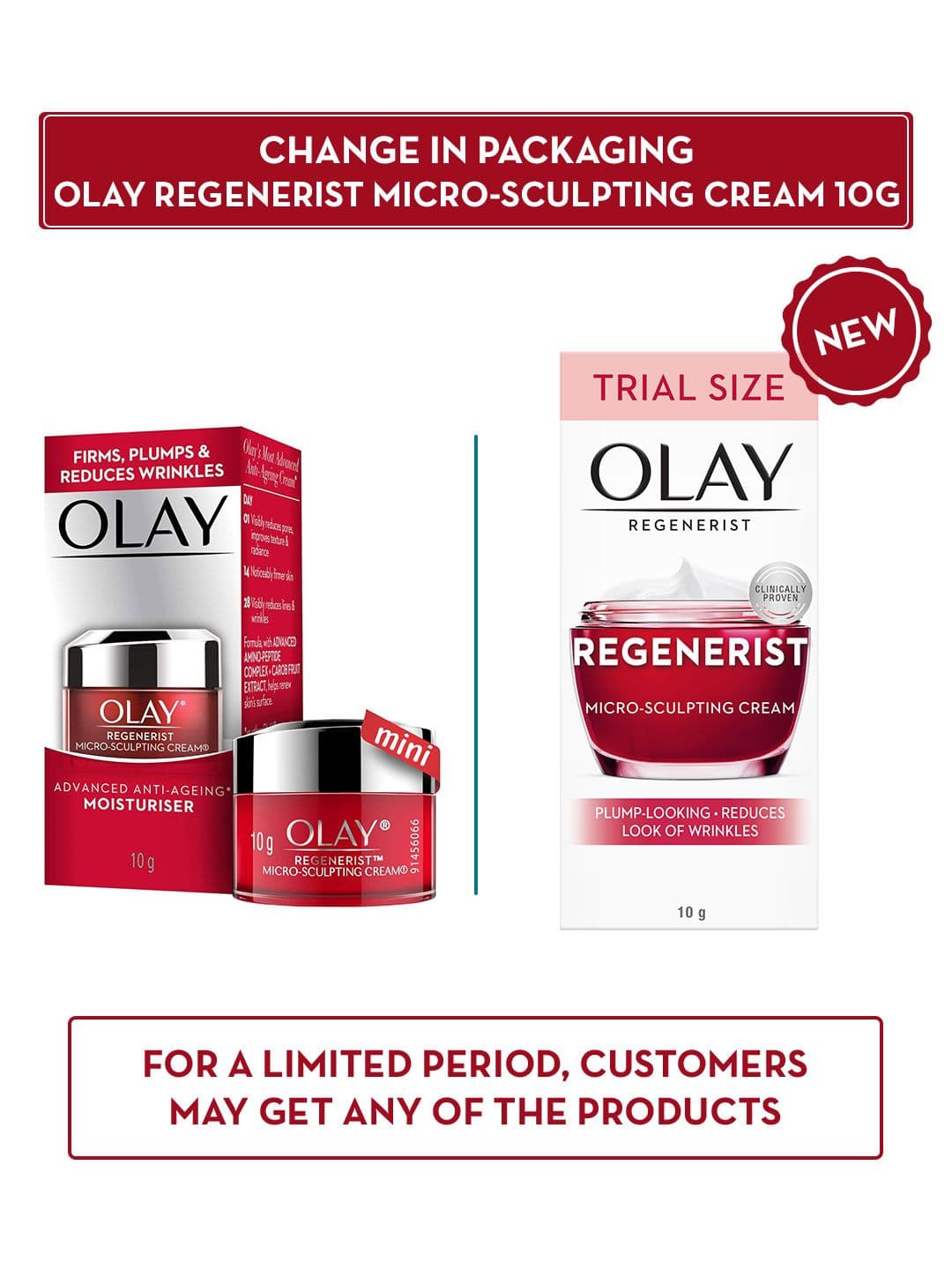 Olay Regenerist Microsculpting Day Cream for Plump & Bouncy Skin with Hyaluronic Acid- 10g